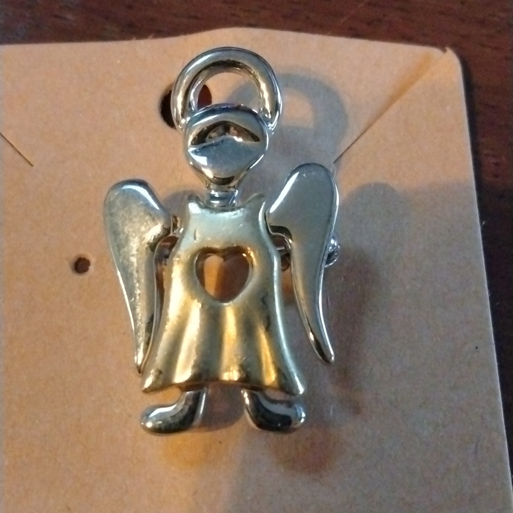 Silver and Gold Angel Pin & Pendant